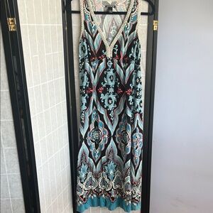Lucky Brand Sleeveless Maxi Dress - Black and Blue